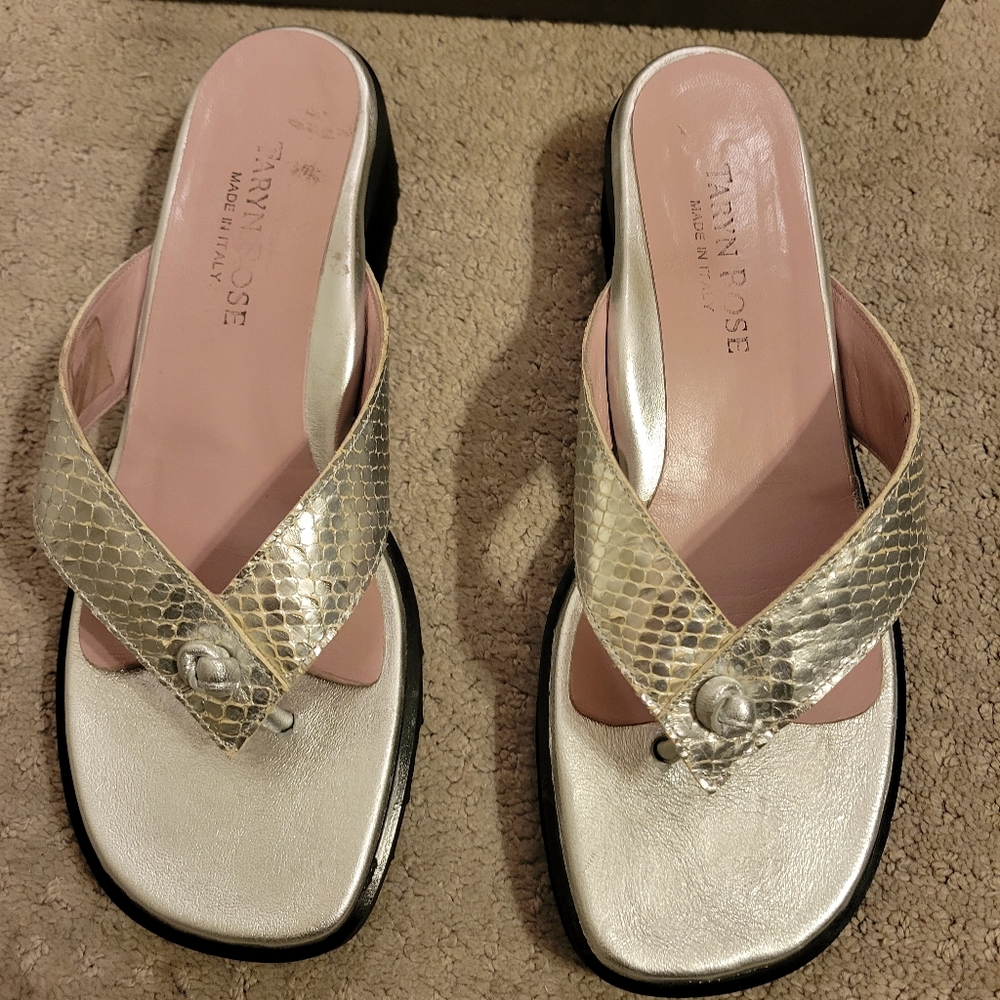 Taryn Rose Silver Sandals